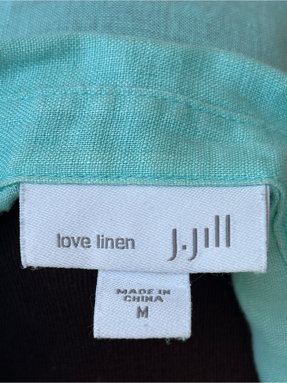 J JILL sM ‘Love Linen’ aqua long shirt-💯linen-great as a top or swimsuit coverup - Picture 2 of 6